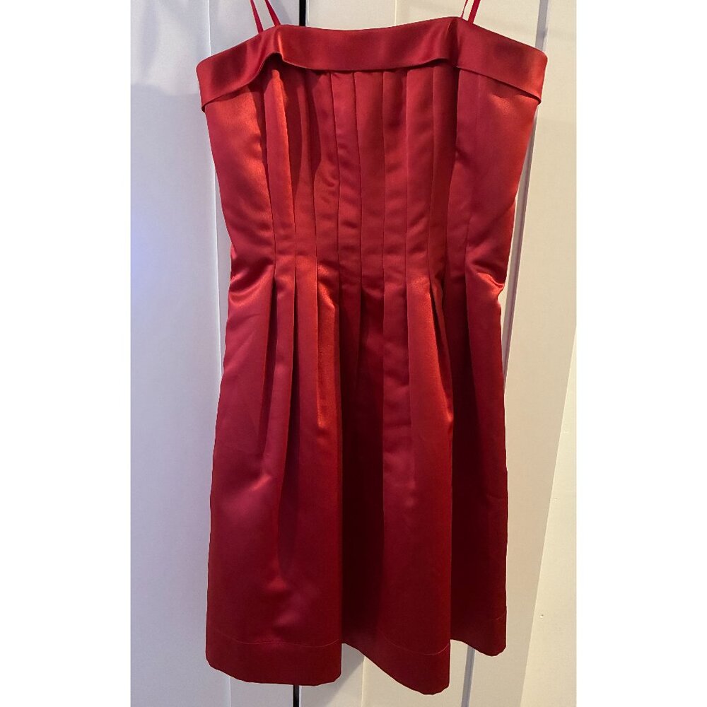 BCBG Red Strapless Satin Prom / Homecoming Mini Dress size 6